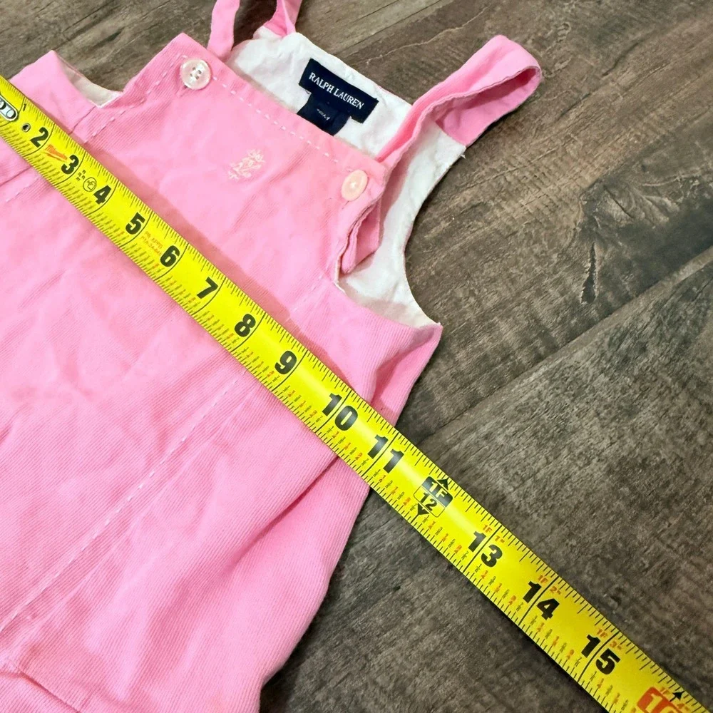 Ralph Lauren Kids Twill Pleated Pinafore Dress(Black Label), Pink, 18M